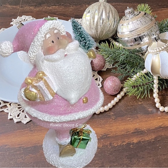 Pink Santa Bobble Head for your tier trays - Picture 2 of 4